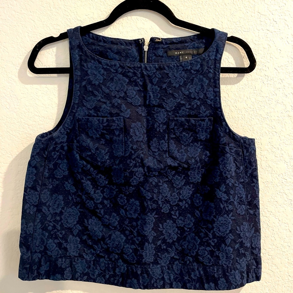 Marc Jacobs jacquard top in navy